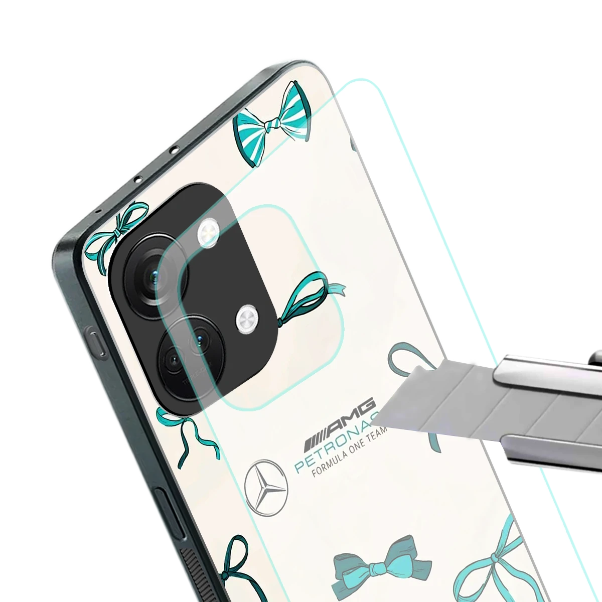 AMG X Bows stylish phone case for oneplus nord 3 | glossy glass and slim fit