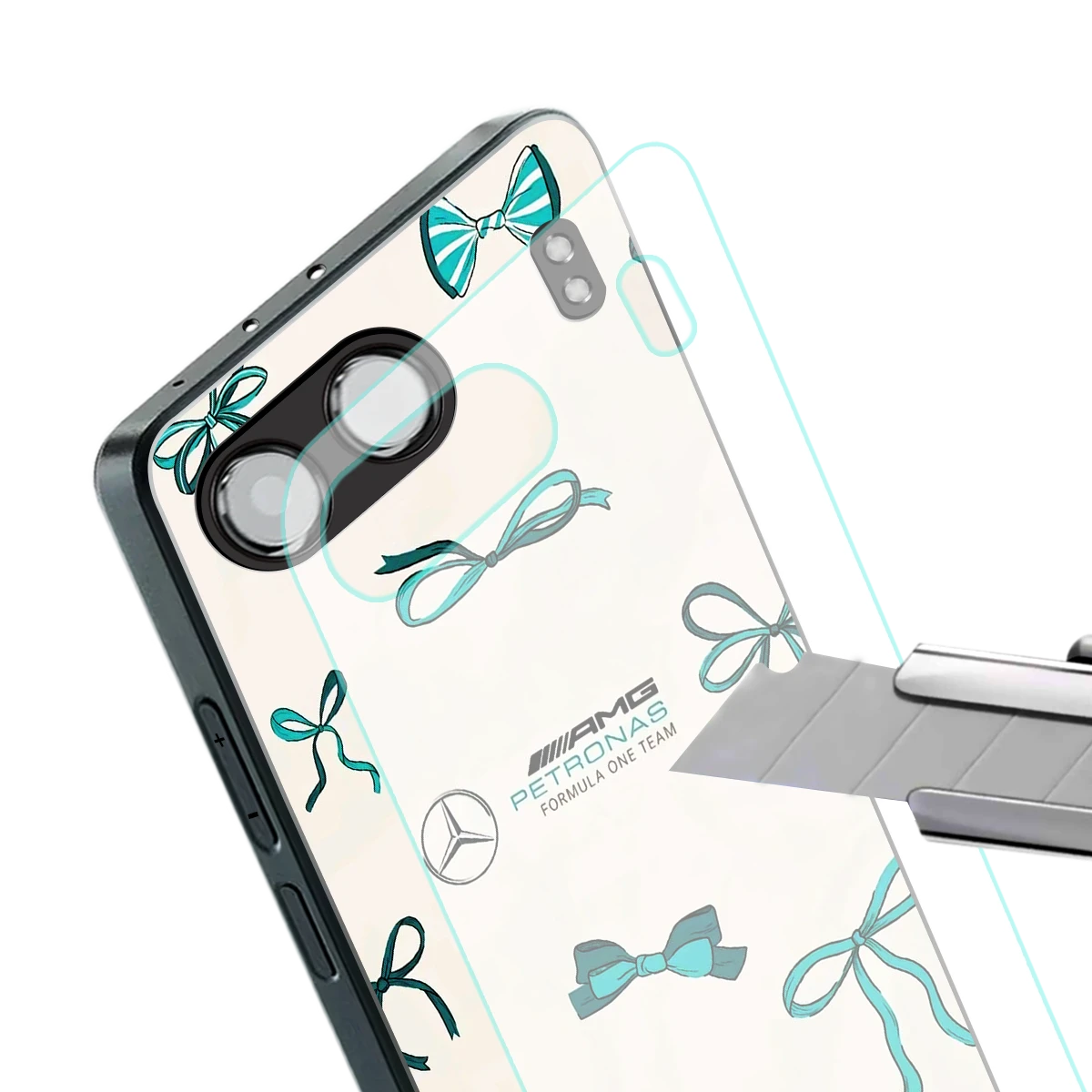 AMG X Bows stylish phone case for oneplus nord 4 | glossy glass and slim fit