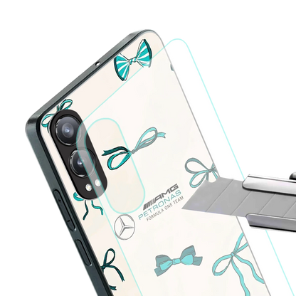 AMG X Bows stylish phone case for oneplus nord ce 4 lite | glossy glass and slim fit