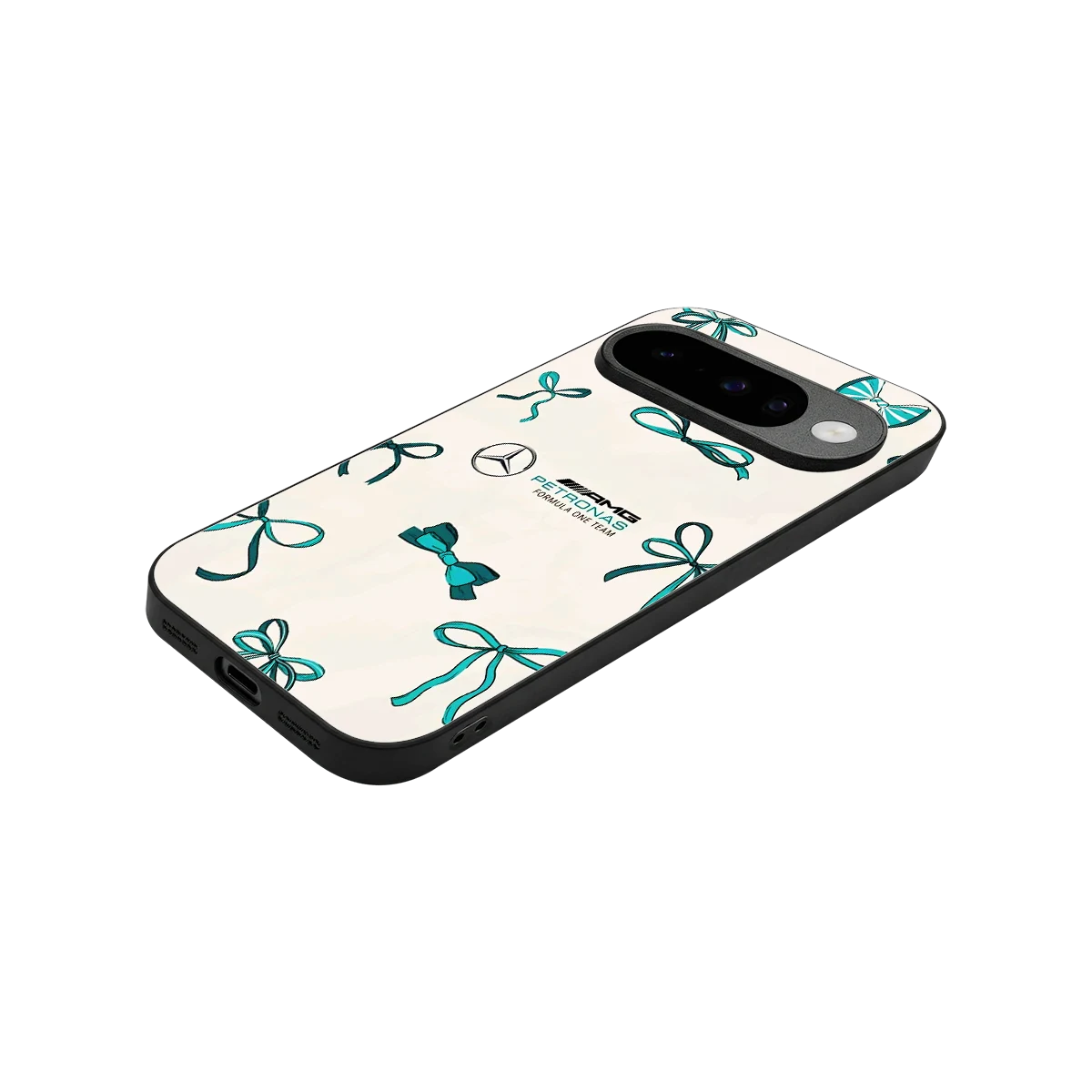 AMG X Bows stylish phone case for google pixel 10 | glossy glass and slim fit