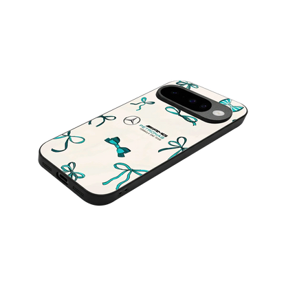 AMG X Bows stylish phone case for google pixel 10 | glossy glass and slim fit