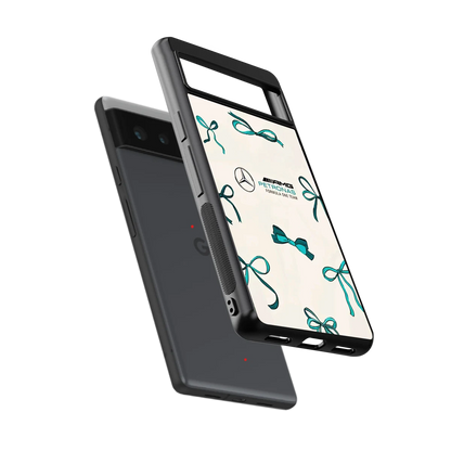 AMG X Bows sleek google pixel 6a cover with tempered glass back and TPU edges