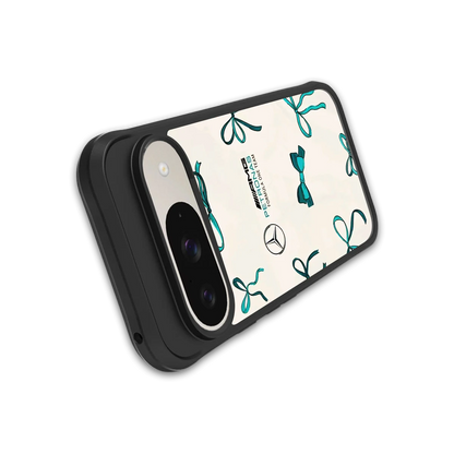 AMG X Bows stylish phone case for google pixel 9 | glossy glass and slim fit