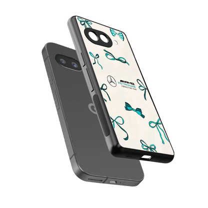 AMG X Bows sleek google pixel 9a cover with tempered glass back and TPU edges