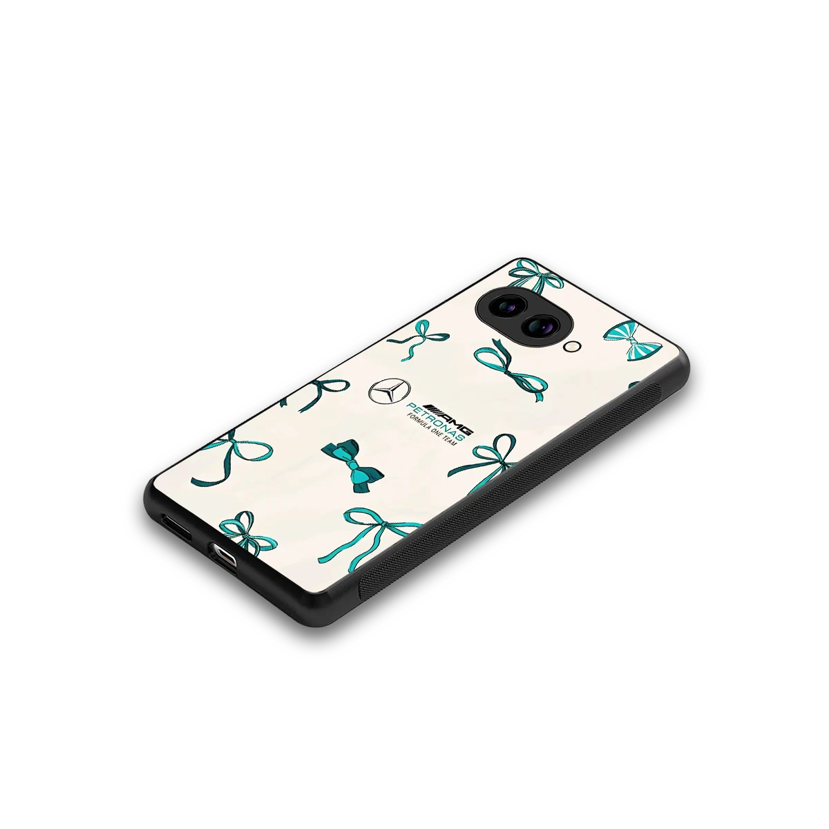 AMG X Bows stylish phone case for google pixel 9a | glossy glass and slim fit