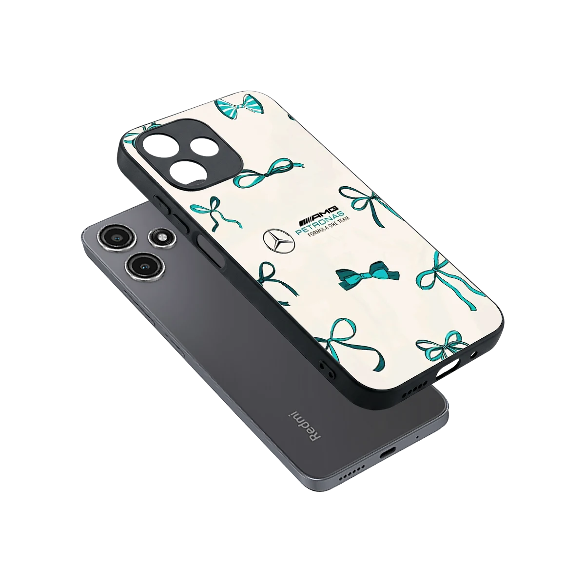 AMG X Bows sleek redmi 12 5g cover with tempered glass back and TPU edges