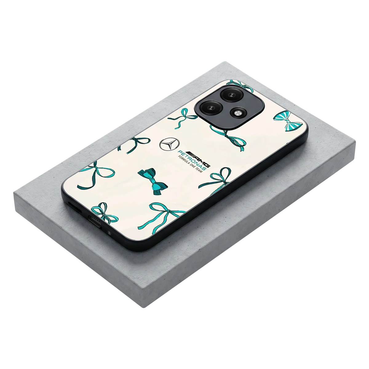 AMG X Bows stylish phone case for redmi 12 5g | glossy glass and slim fit