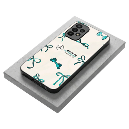 AMG X Bows stylish phone case for samsung galaxy a23 | glossy glass and slim fit