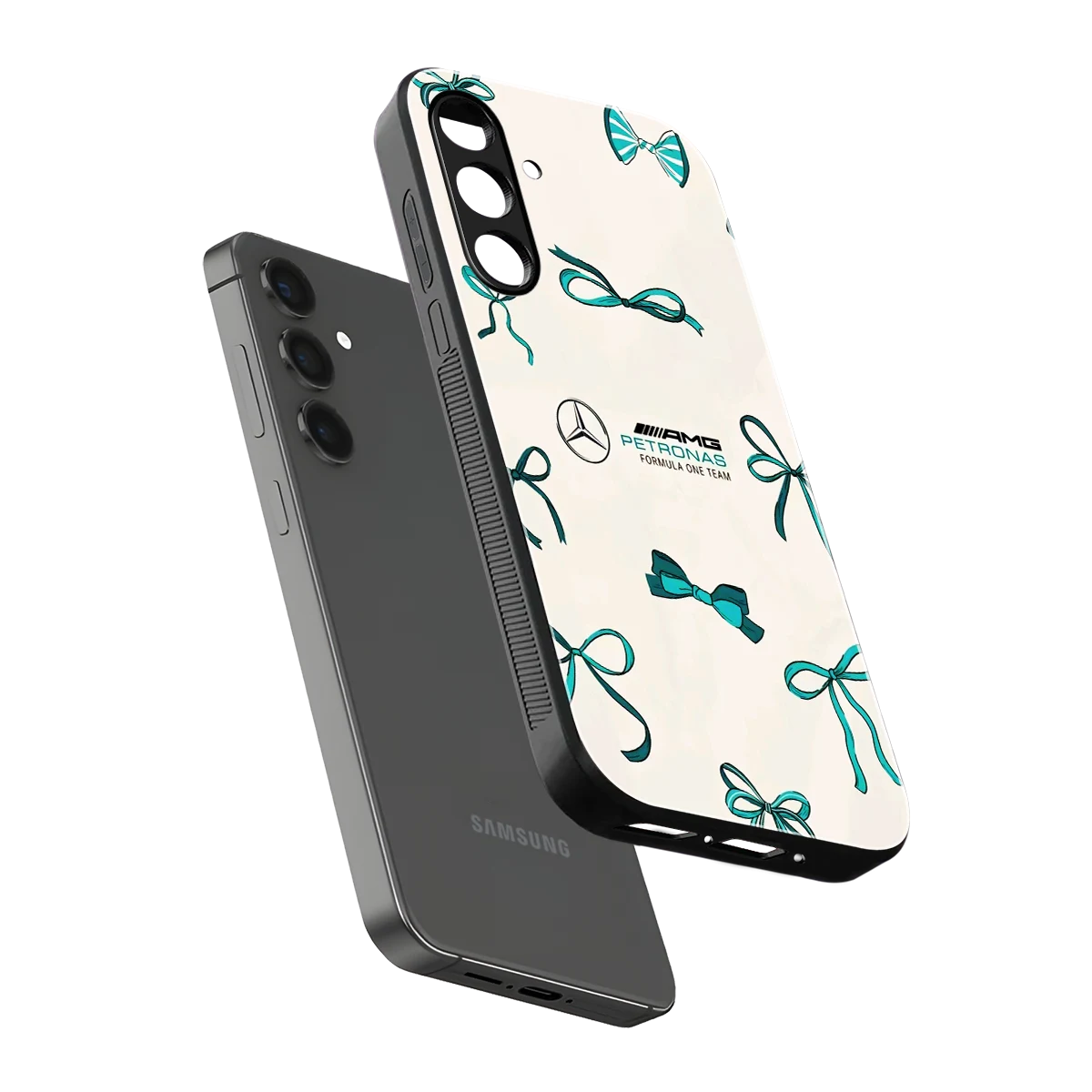AMG X Bows sleek samsung galaxy a55 5g cover with tempered glass back and TPU edges