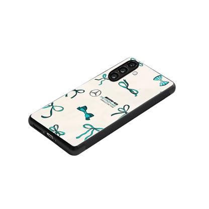 AMG X Bows stylish phone case for samsung galaxy a55 5g | glossy glass and slim fit
