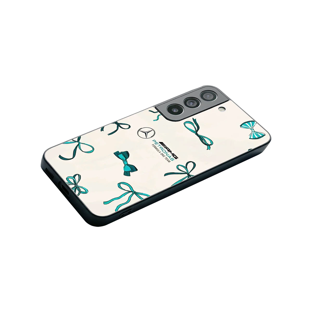 AMG X Bows stylish phone case for samsung galaxy s22 | glossy glass and slim fit