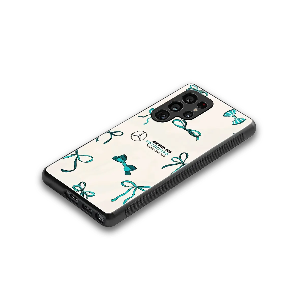 AMG X Bows stylish phone case for samsung galaxy s25 ultra | glossy glass and slim fit