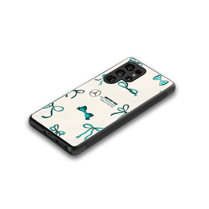 AMG X Bows stylish phone case for samsung galaxy s25 ultra | glossy glass and slim fit