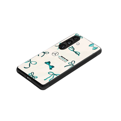 AMG X Bows stylish phone case for samsung galaxy s23 fe | glossy glass and slim fit