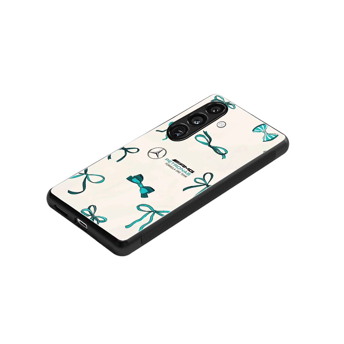 AMG X Bows stylish phone case for samsung galaxy s24 fe | glossy glass and slim fit