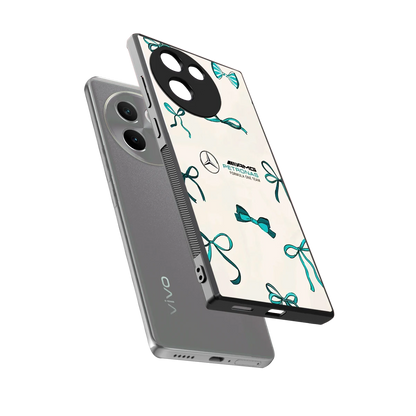 AMG X Bows sleek vivo v30e cover with tempered glass back and TPU edges