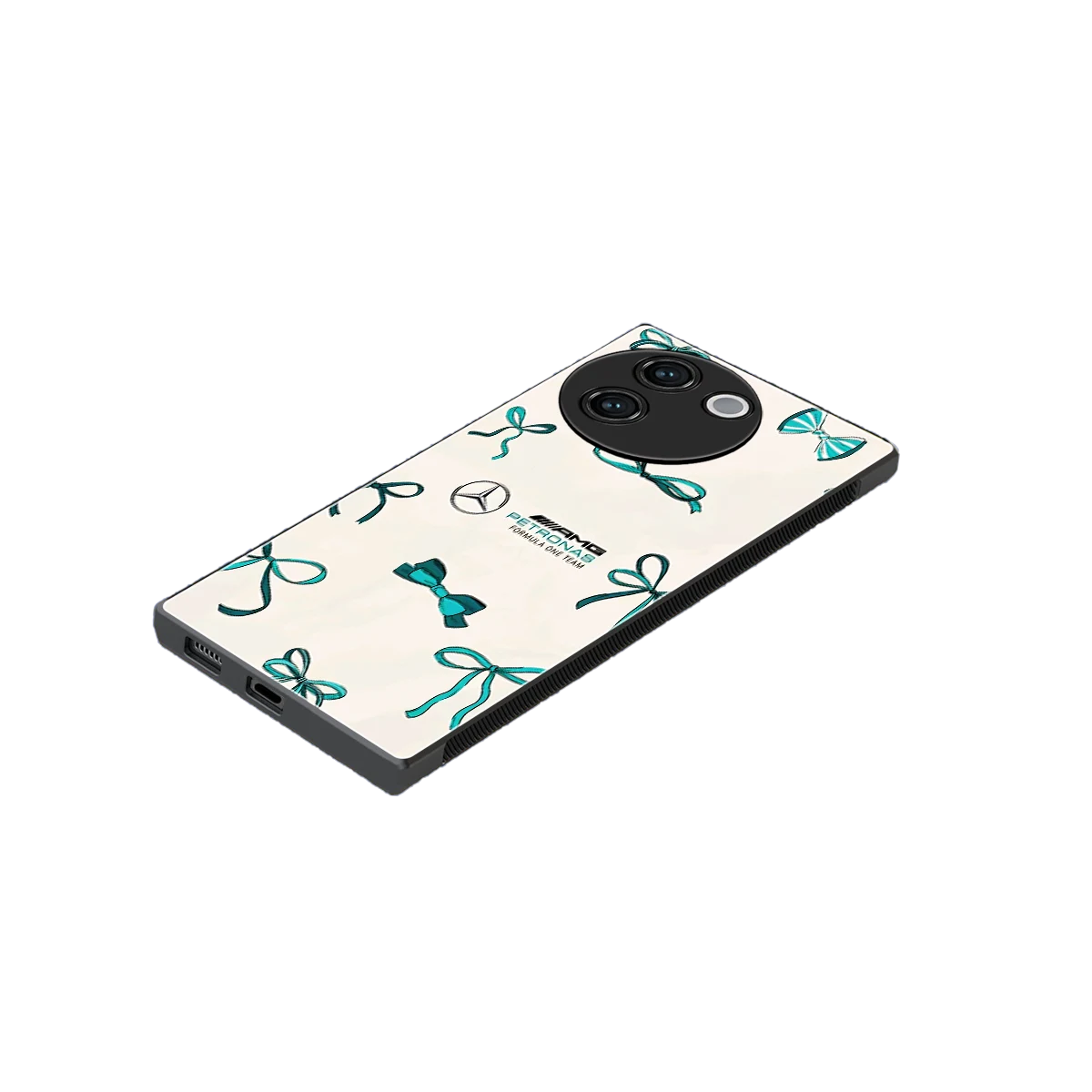 AMG X Bows stylish phone case for vivo v30e | glossy glass and slim fit