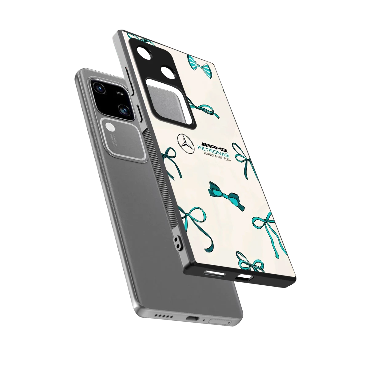 AMG X Bows sleek vivo v30 cover with tempered glass back and TPU edges