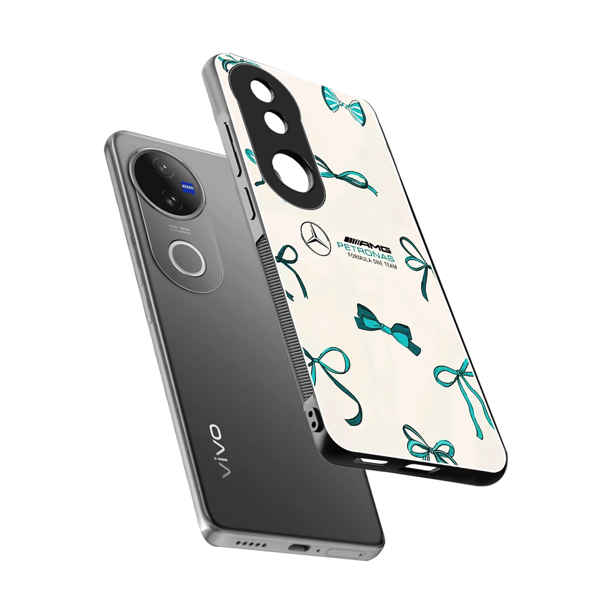 AMG X Bows sleek vivo v50 cover with tempered glass back and TPU edges