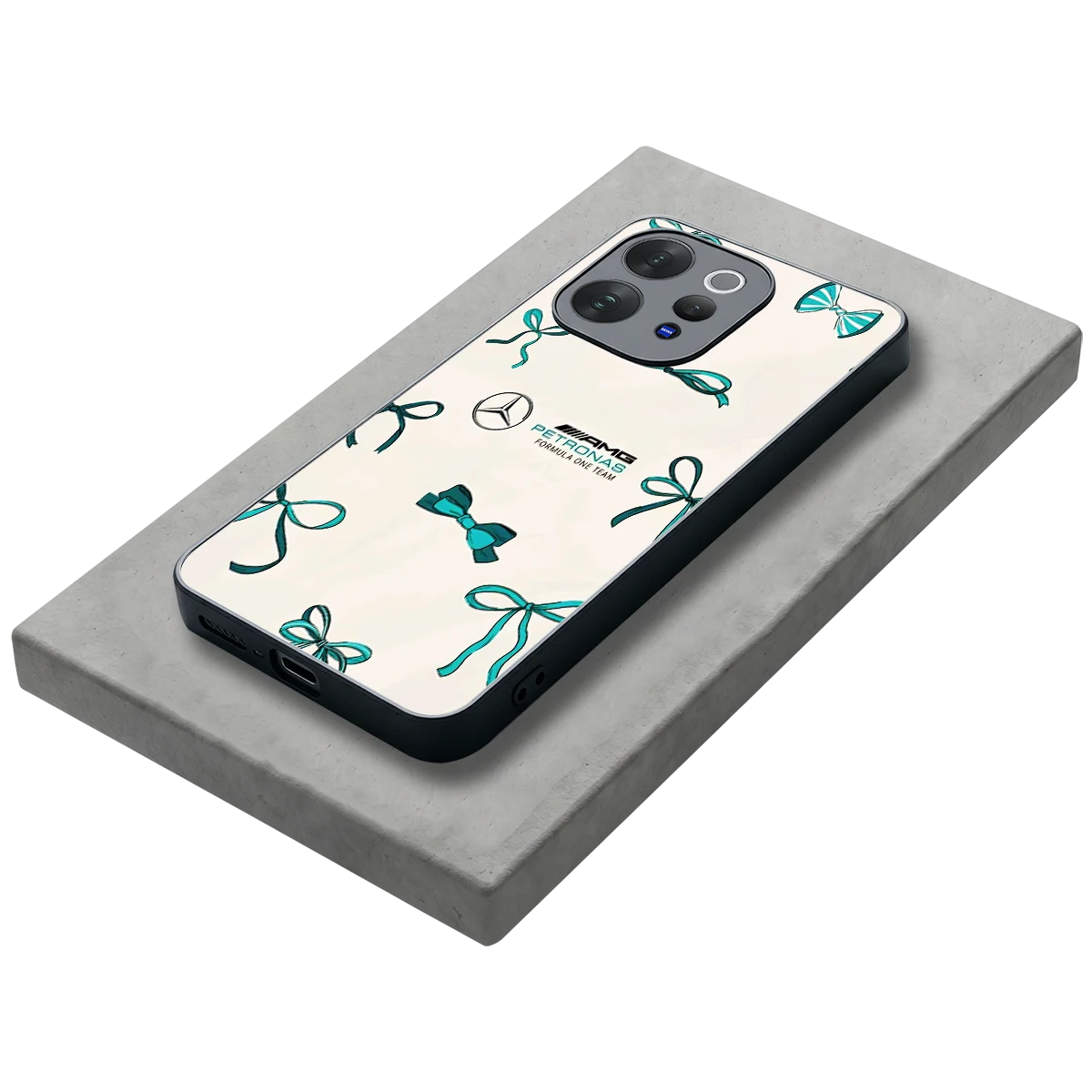 AMG X Bows stylish phone case for vivo v70 elite | glossy glass and slim fit