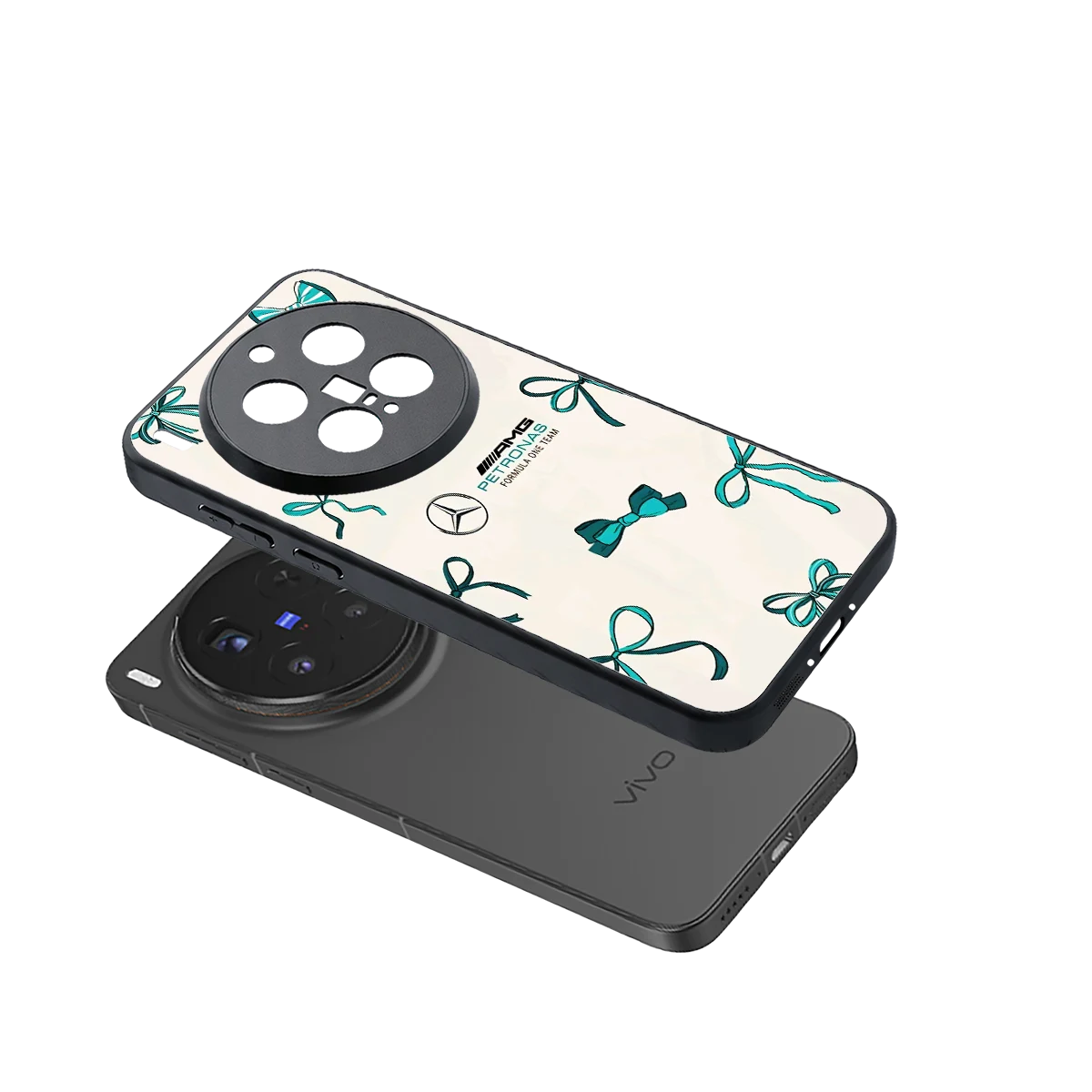 AMG X Bows sleek vivo x300 pro cover with tempered glass back and TPU edges