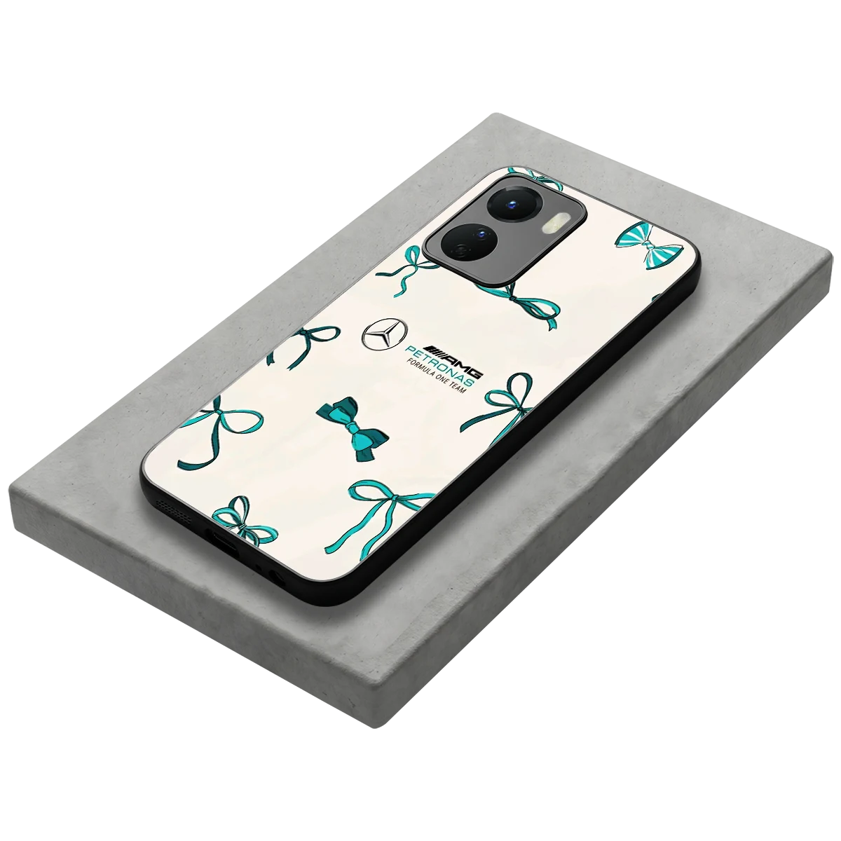 AMG X Bows stylish phone case for vivo y16 | glossy glass and slim fit