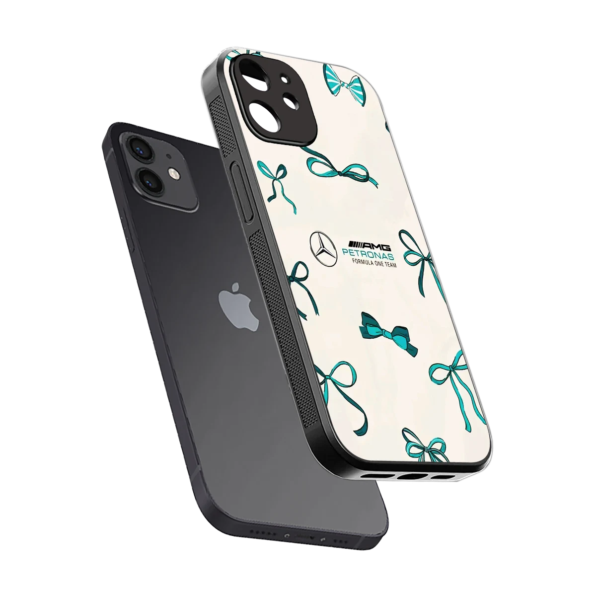 AMG X Bows sleek iphone 12 cover with tempered glass back and TPU edges