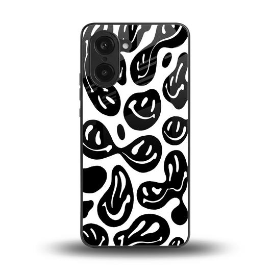 Acid Smiles BW back phone cover | glass case for oneplus nord ce5 5g