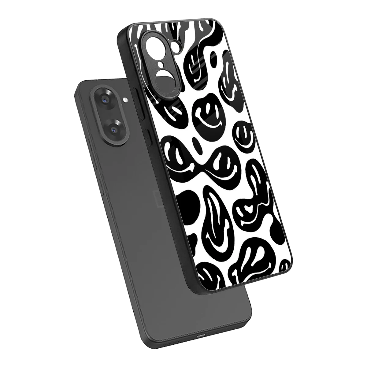 Acid Smiles BW sleek oneplus nord ce5 5g cover with tempered glass back and TPU edges