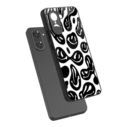 Acid Smiles BW sleek oneplus nord ce5 5g cover with tempered glass back and TPU edges