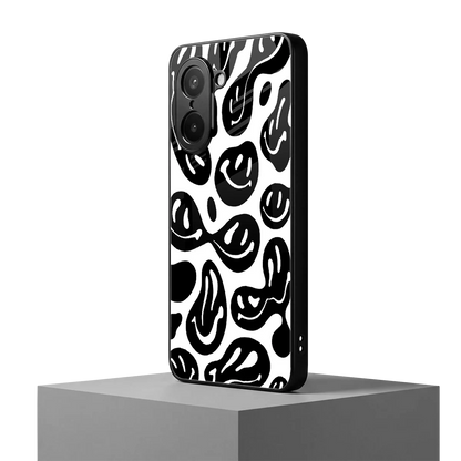 Acid Smiles BW oneplus nord ce5 5g mobile cover | shockproof glass phone case