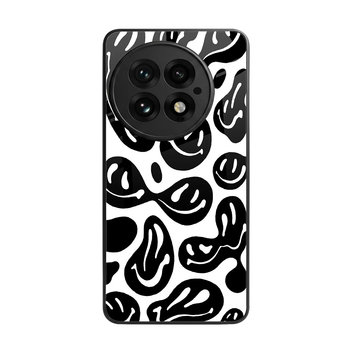 Acid Smiles BW back phone cover | glass case for oneplus 13