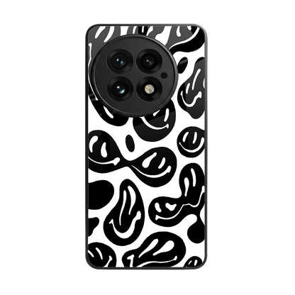 Acid Smiles BW back phone cover | glass case for oneplus 13