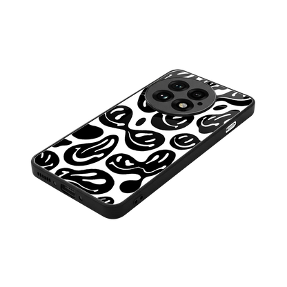 Acid Smiles BW stylish phone case for oneplus 13 | glossy glass and slim fit