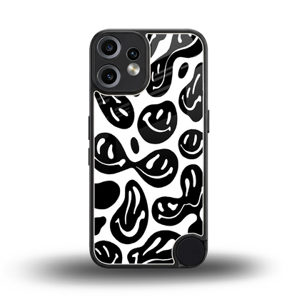 Acid Smiles BW back phone cover | glass case for cmf nothing phone 2 pro