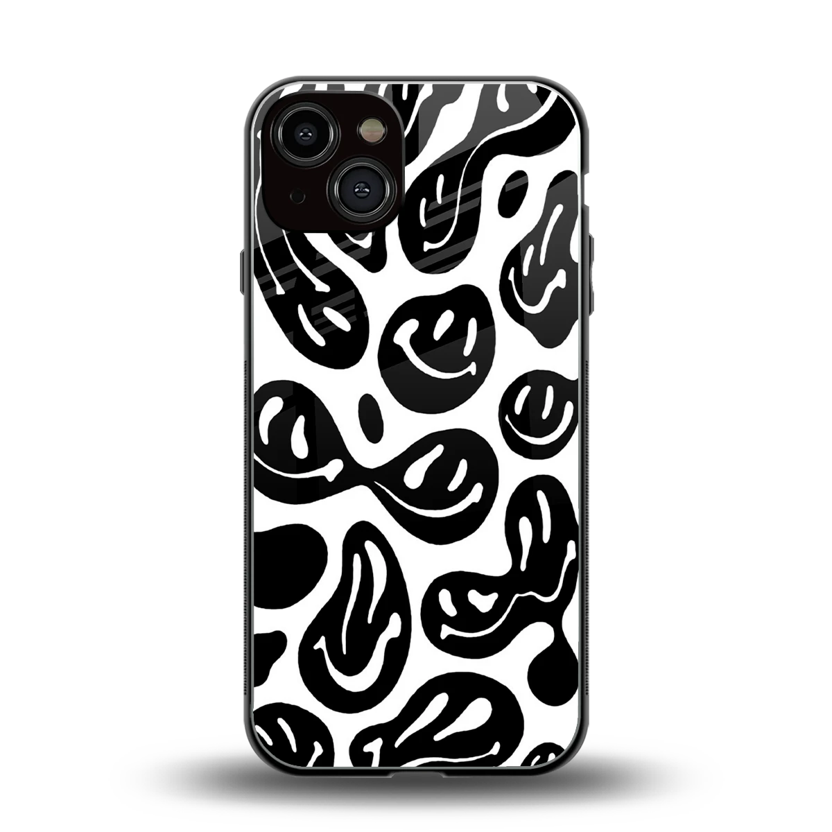 Acid Smiles BW back phone cover | glass case for iphone 14