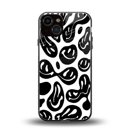 Acid Smiles BW back phone cover | glass case for iphone 14
