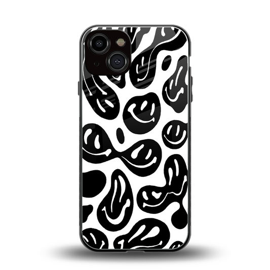 Acid Smiles BW back phone cover | glass case for iphone 14
