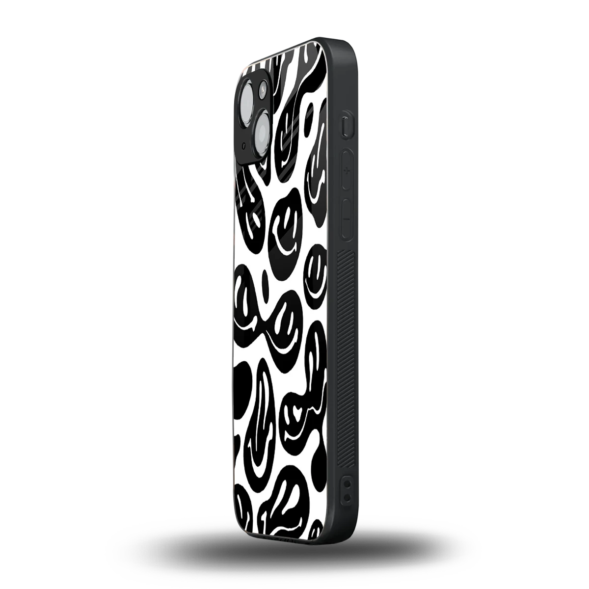 Acid Smiles BW iphone 14 plus mobile cover | shockproof glass phone case