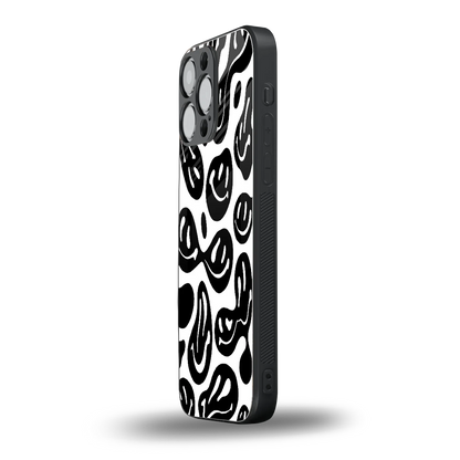 Acid Smiles BW iphone 15 pro max mobile cover | shockproof glass phone case