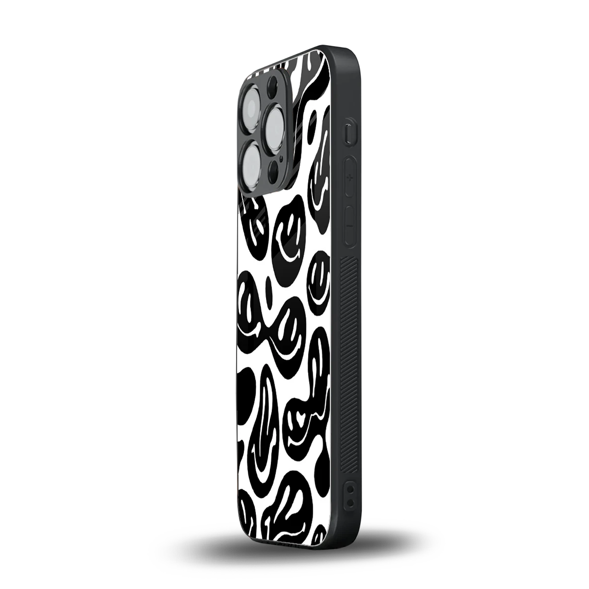 Acid Smiles BW iphone 15 pro mobile cover | shockproof glass phone case