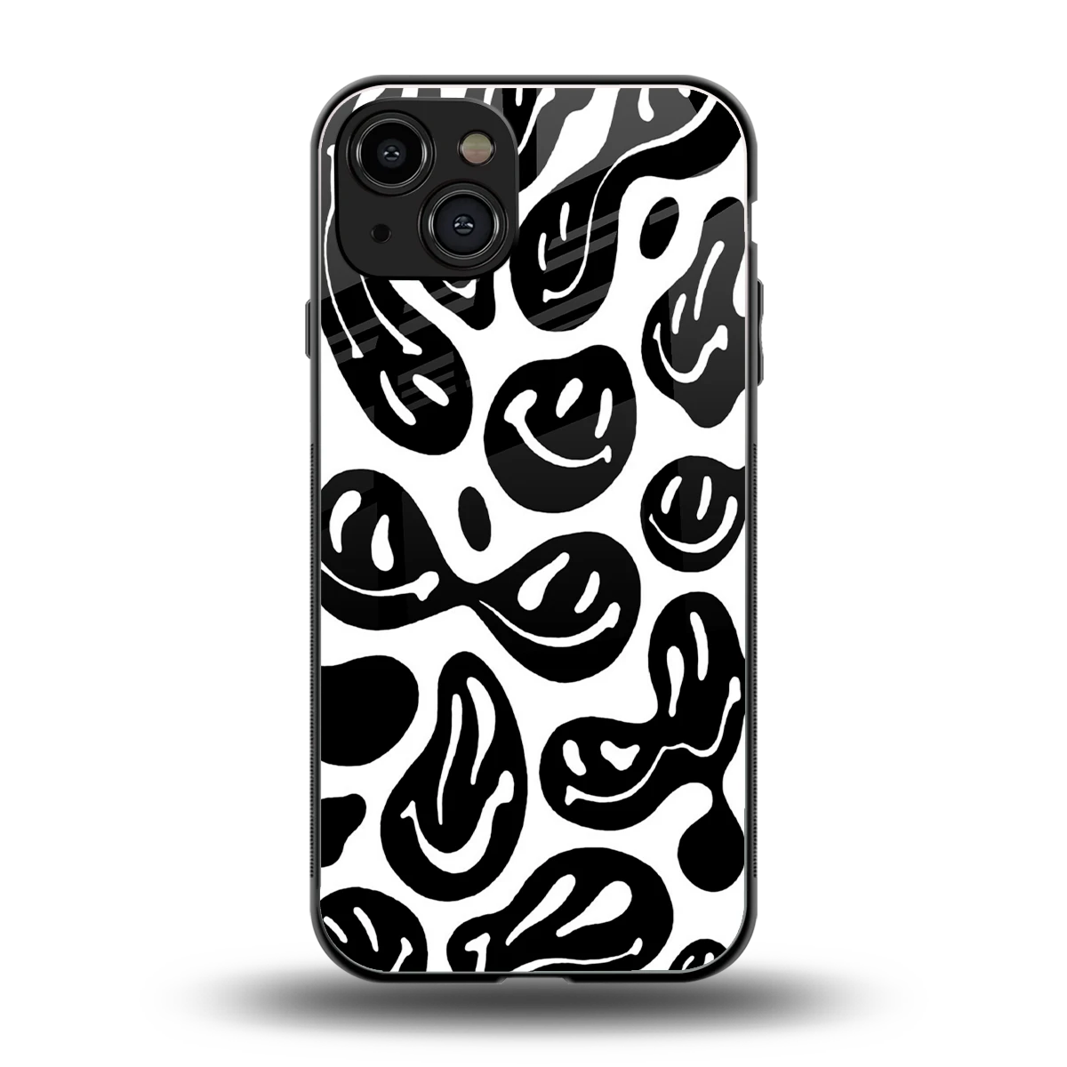 Acid Smiles BW back phone cover | glass case for iphone 15