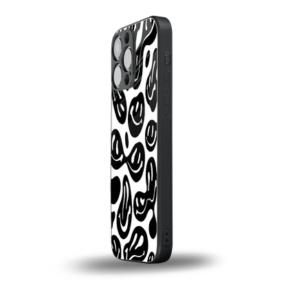 Acid Smiles BW iphone 16 pro max mobile cover | shockproof glass phone case