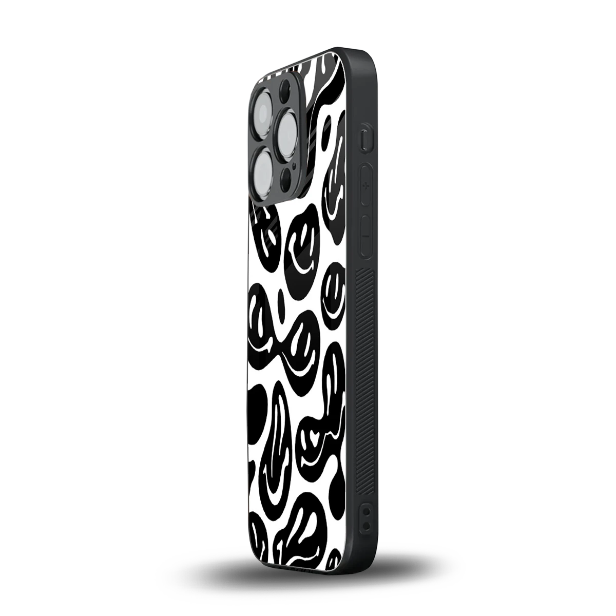Acid Smiles BW iphone 16 pro mobile cover | shockproof glass phone case