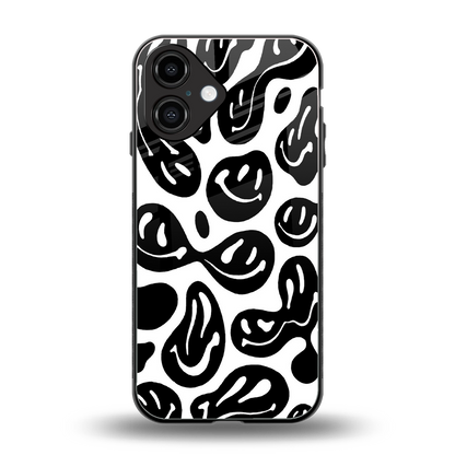 Acid Smiles BW Phone Case for Iphone 16 | Glass Case