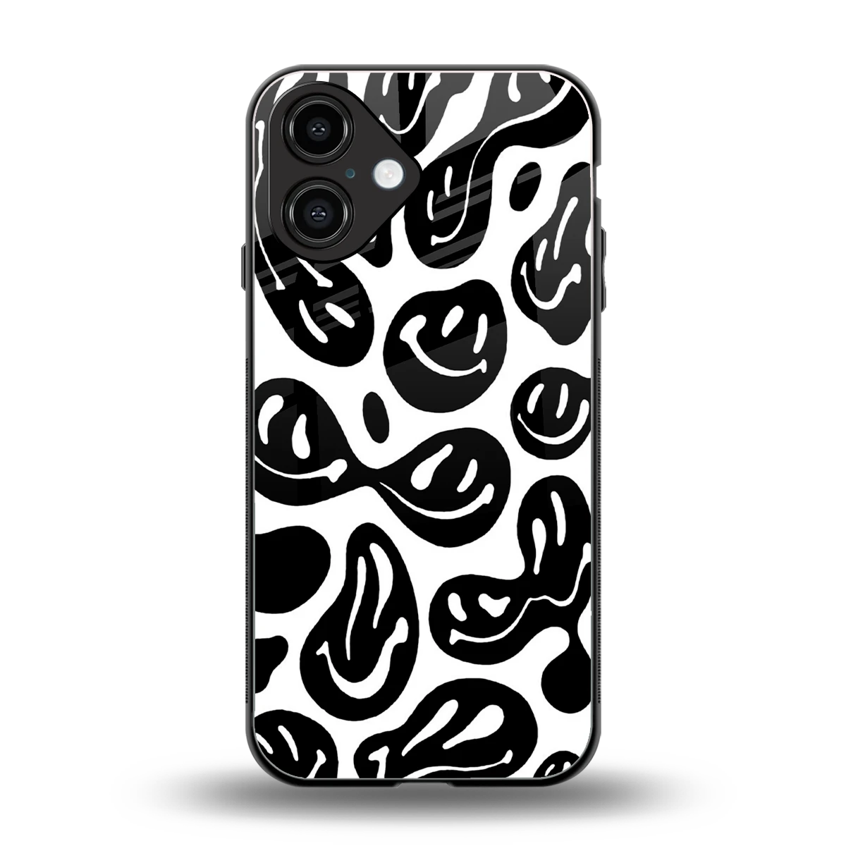 Acid Smiles BW back phone cover | glass case for iphone 16