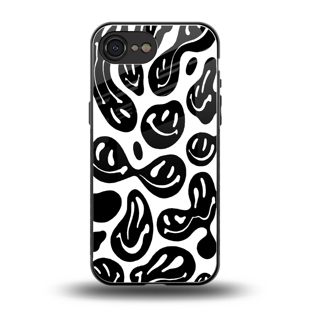 Acid Smiles BW back phone cover | glass case for iphone 16e
