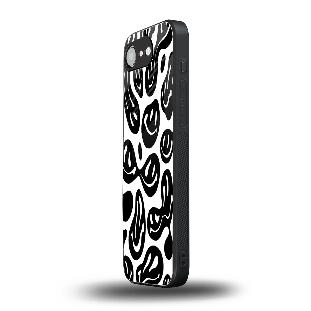 Acid Smiles BW iphone 17e mobile cover | shockproof glass phone case