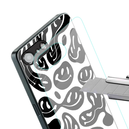 Acid Smiles BW stylish phone case for iphone 16e | glossy glass and slim fit