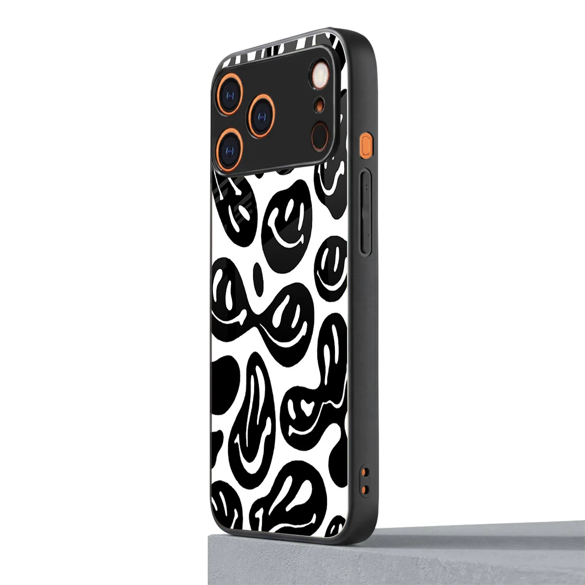 Acid Smiles BW iphone 17 pro max mobile cover | shockproof glass phone case